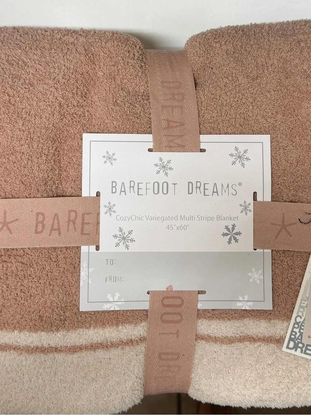 Barefoot Dreams CozyChic Blanket - Blush Stripe